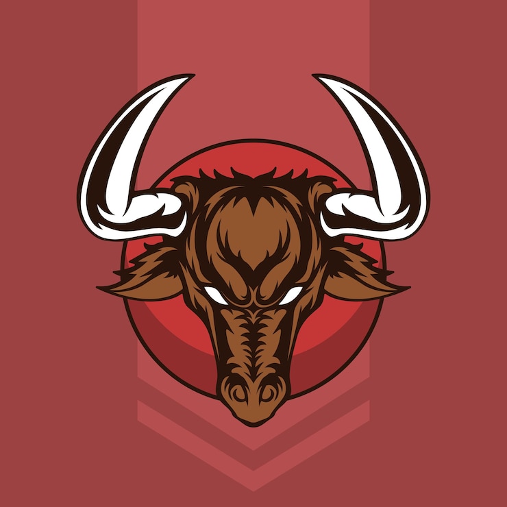 Vector scary bull head mascot