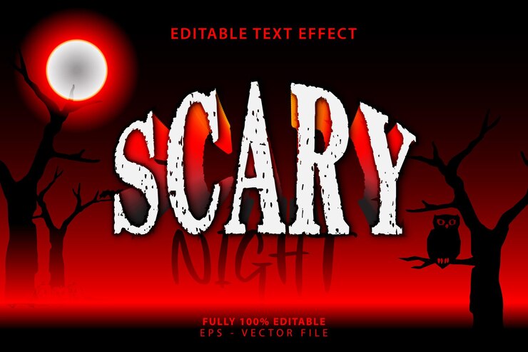 Vector scary text effect