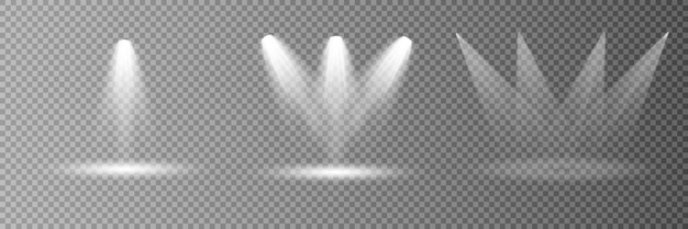 Scene illumination collection transparent effects Bright lighting with spotlights
