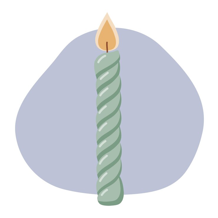 Scented twisted candle hand drawn flat vector illustration