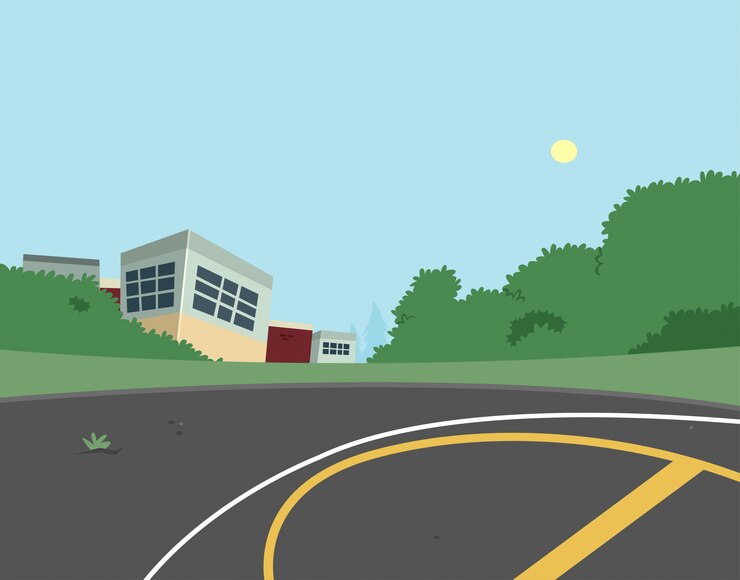 Vector school back yard scene