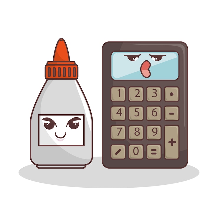 Vector school elements funny characters