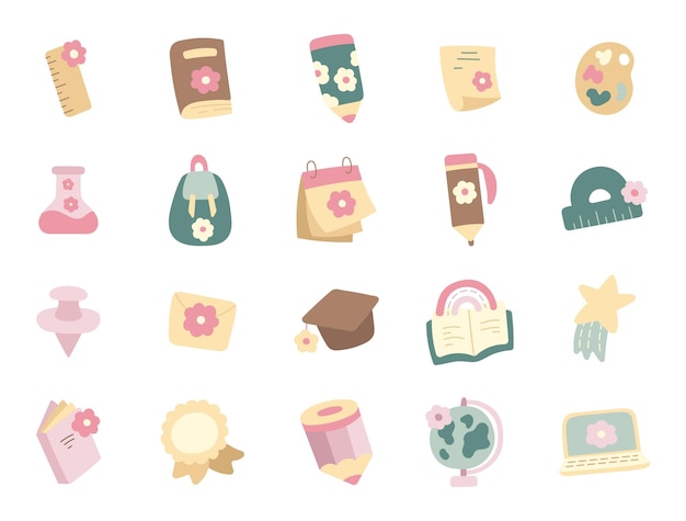 School inspired hand drawn scandinavian style