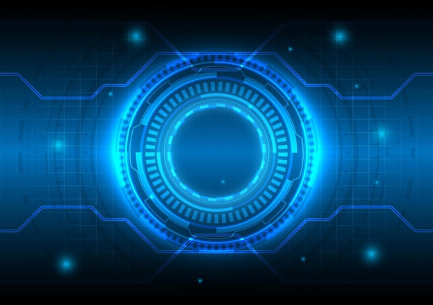 Science data Digital infographic Abstract hologram hitech background Virtual reality technology electric innovation Circuit board interface Futuristic SciFi glowing HUD circle