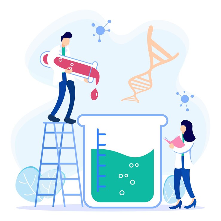 Vector scientific research and experiment in a laboratory