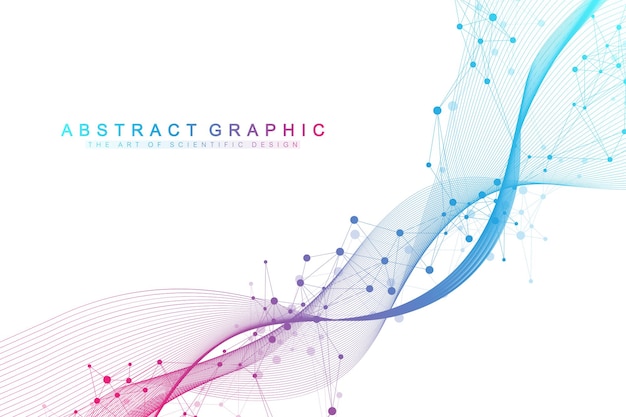 Scientific vector illustration genetic engineering and gene manipulation concept. DNA helix, DNA strand, molecule or atom, neurons. Abstract structure for Science or medical background. CRISPR CAS9.