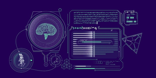 Scifi hud interface for data research