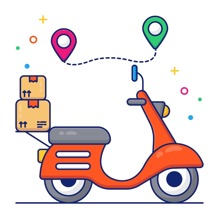 Vector scooter delivery icon editable vector