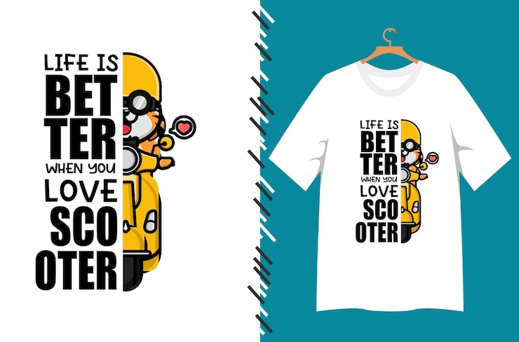 scooter typography t shirt design