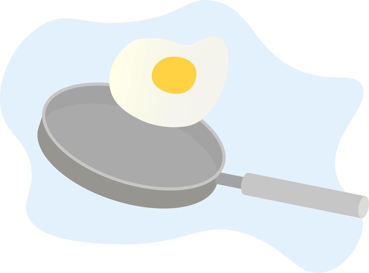 Vector scrambled eggs healthy breakfast fried egg eggs in a pan