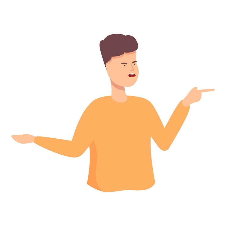 Vector scream adult icon cartoon vector couple violence