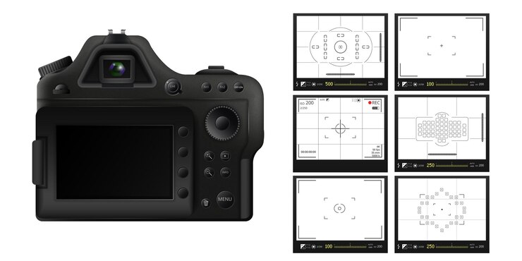 Vector screen modes video and photo shooting template