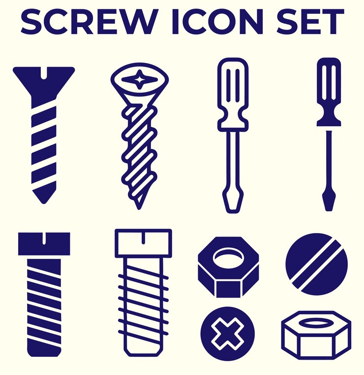 Screw logo or icon set vector