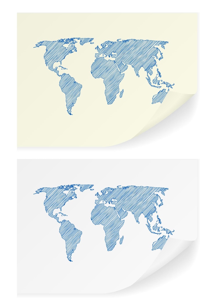 Vector scribble world map