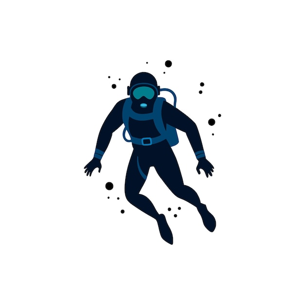 Scuba driver silhouette