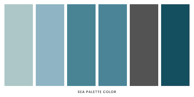 Sea color palette set vector