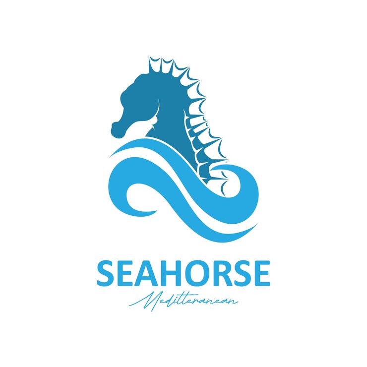 Vector seahorse logo vector illustration design this logo can use in branding maritim company fashion and brand company