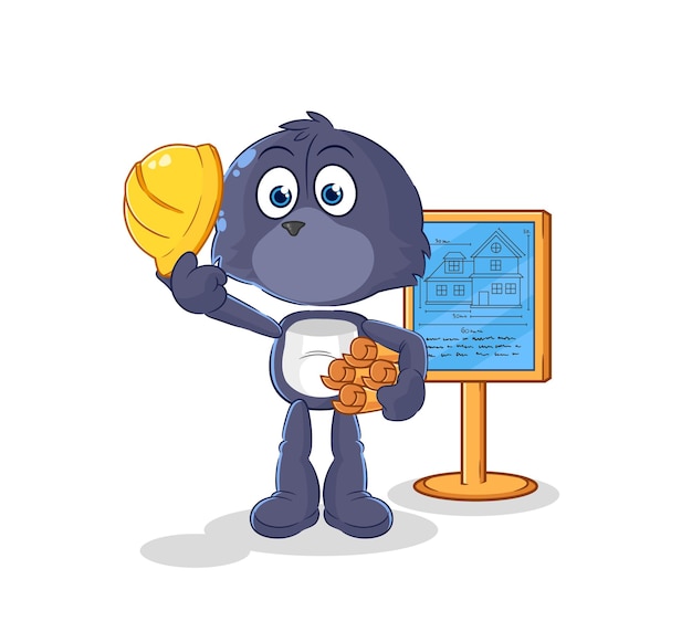 Seal Architect illustration character vector
