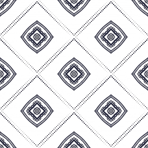 Seamless asian ethnic floral  pattern