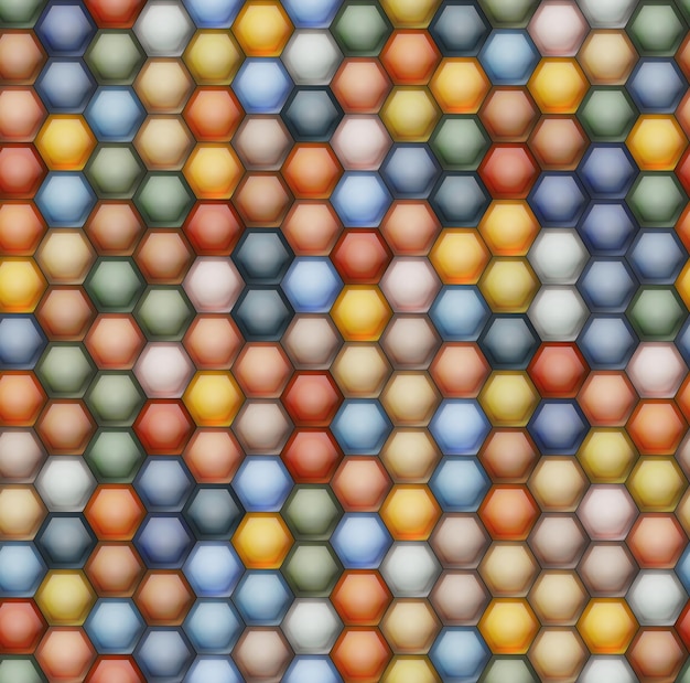 Seamless background of hexagonal honeycombs. Vector pattern
