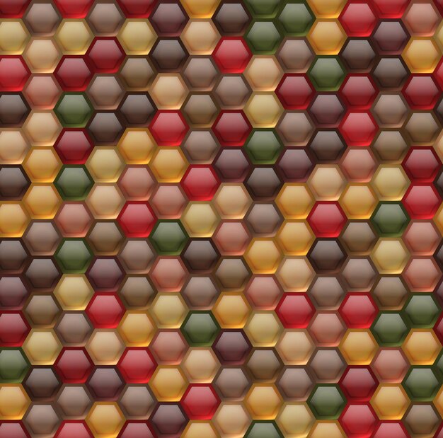 Seamless background of hexagonal honeycombs. Vector pattern