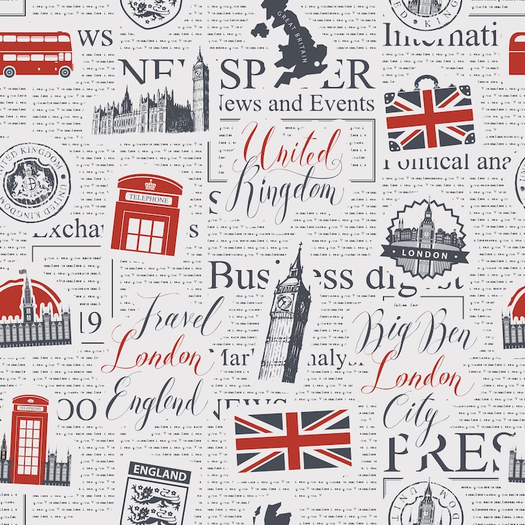 Vector seamless background with british newspaper