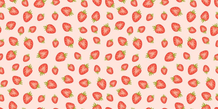 Seamless banner with strawberry slices. Cute and childish design for fabric, textile, wallpaper.