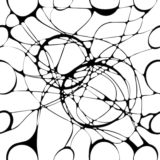 Seamless black and white neurographic pattern