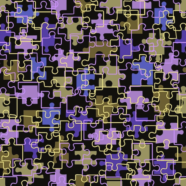 seamless color pattern with chaotic puzzle elements