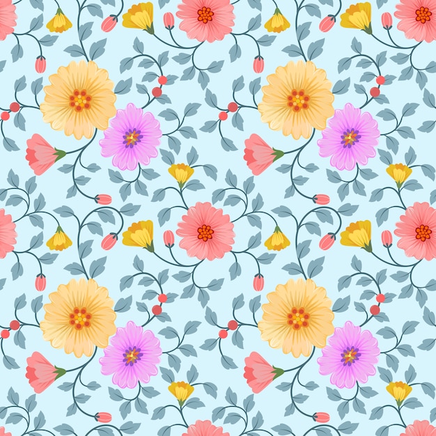 Seamless colorful flowers vector for fashion prints, wrapping, textile, paper, wallpaper.