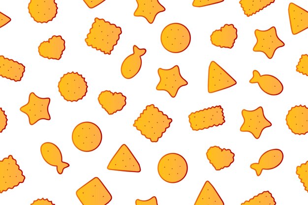 Seamless cracker pattern bakery pattern Vector illustration for web design textile or wrapping paper Vector illustration