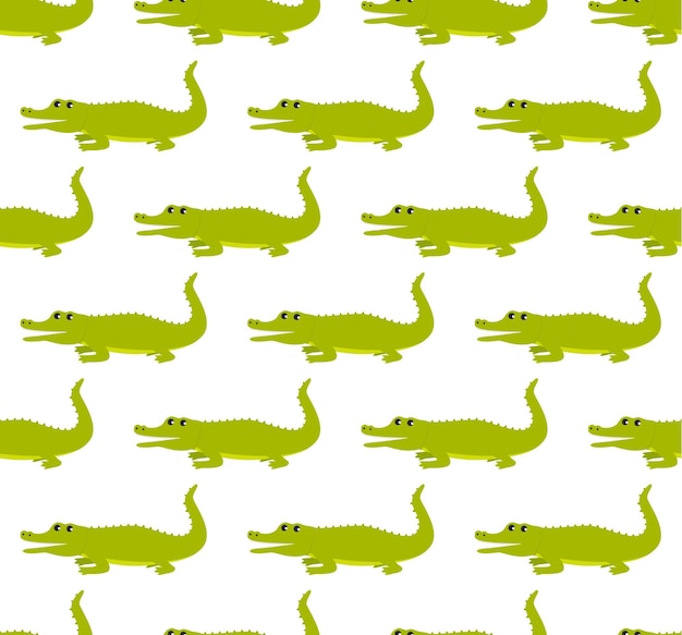 Seamless crocodile pattern Vector illustration in a flat style