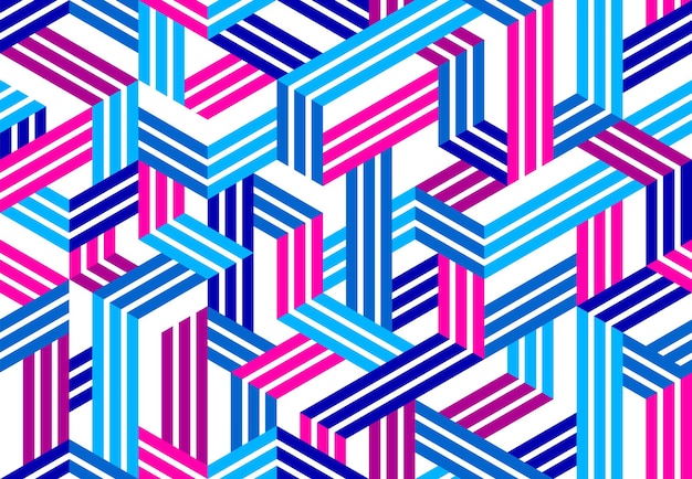 seamless cubes vector background, lined boxes repeating tile pattern, 3d architecture and construction, geometric design.