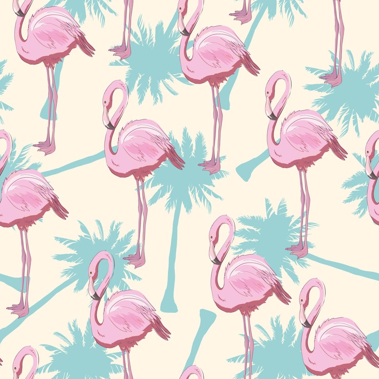 Vector seamless flamingo pattern vector, illustration, bird, design, summer pink print textile tropical