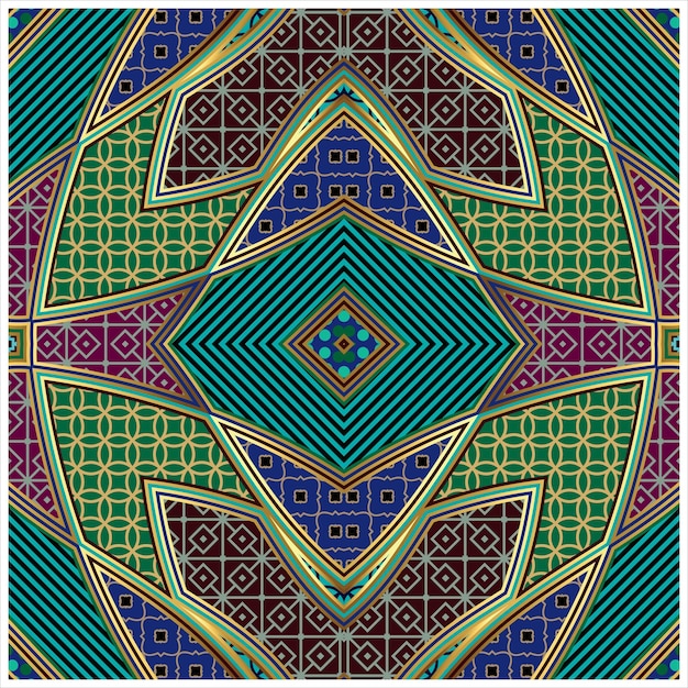 Seamless geometric pattern seamless vector Abstract Patterns stylish texture symmetrical tiles