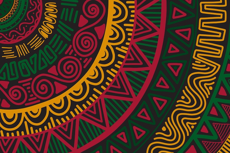 Vector seamless hand drawn abstract pattern ethnic background african style