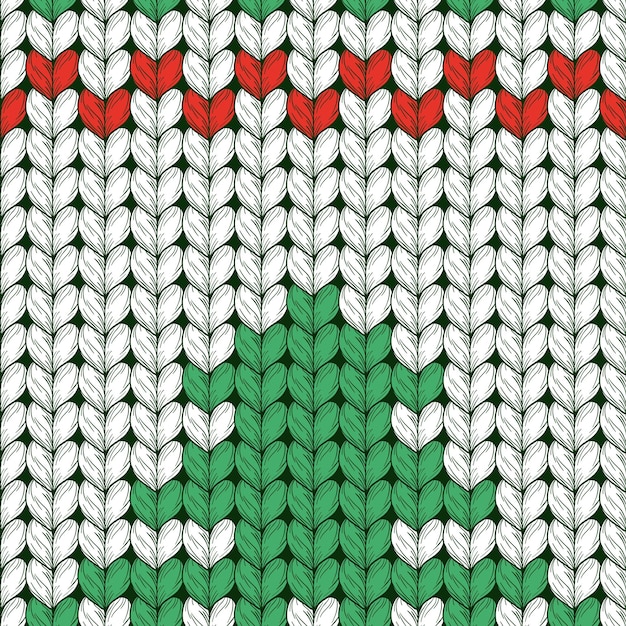 Seamless Knitted Pattern with Christmas tree
