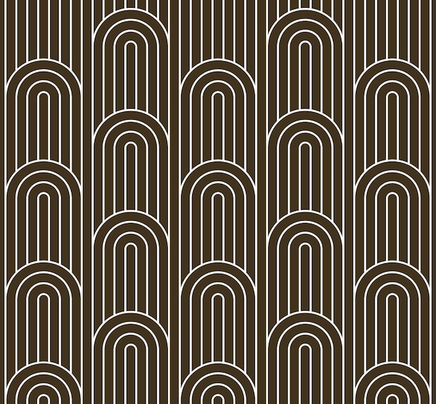 Seamless linear vector geometric minimalistic pattern, abstract lines tiling background, stripy weaving, optical maze, twisted stripes.