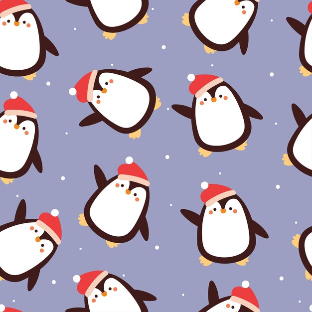 seamless pattern cartoon penguin cute wallpaper for textile gift wrap paper