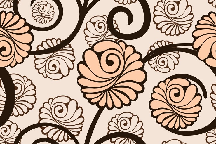 Vector seamless pattern elegant chrysanthemumsjapanese floral patern for wallpaperprinting and background