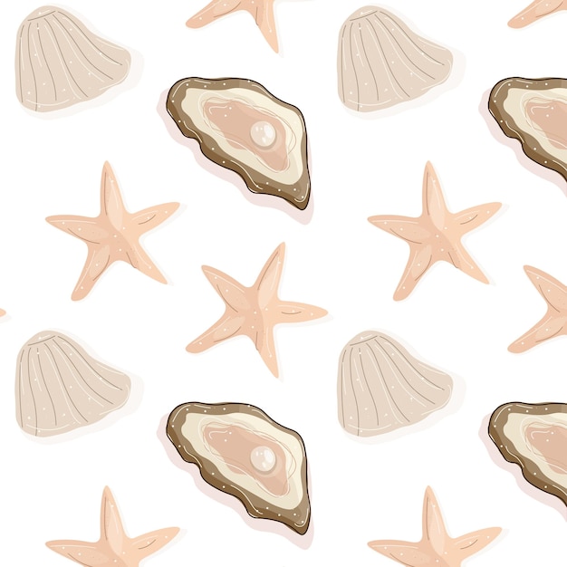 seamless pattern eps jpeg ai eps sheel sheels star sea star seashell