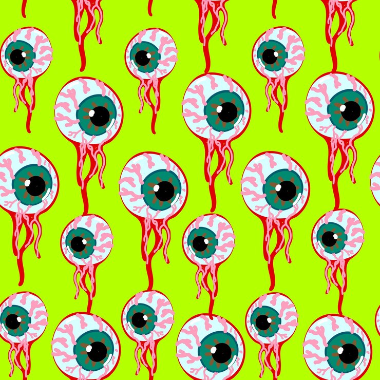 Vector seamless pattern eye ball