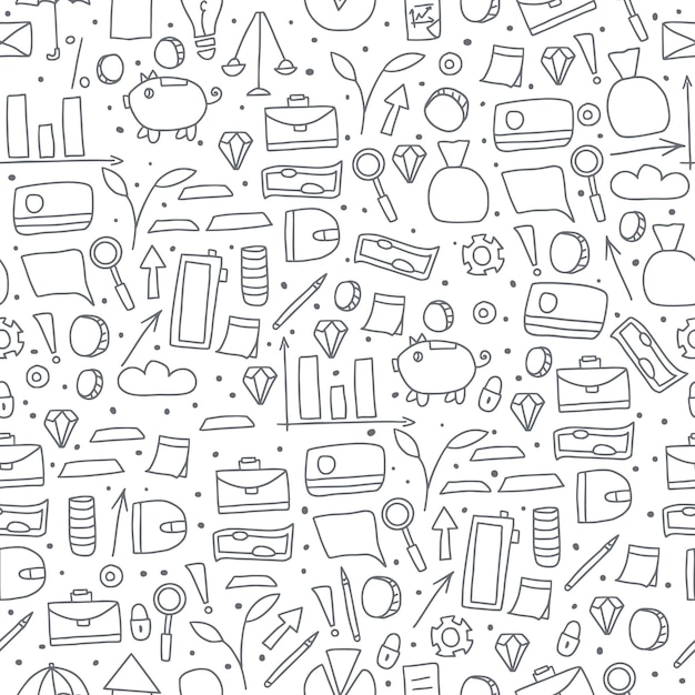seamless pattern of finance elements vector signs