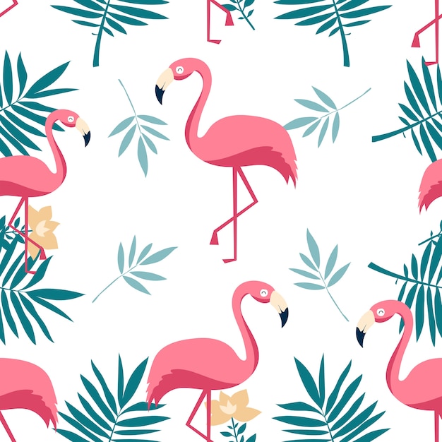 Seamless pattern of flamingo.