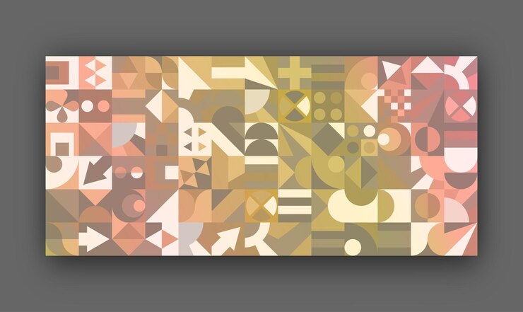 Vector seamless pattern of geometric shapes abstract art idea for wall design paintings posters covers wallpapers decorations prints and interior geometry in design