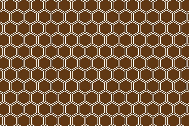 seamless pattern of the hexagons with brown and white geometric shapes
