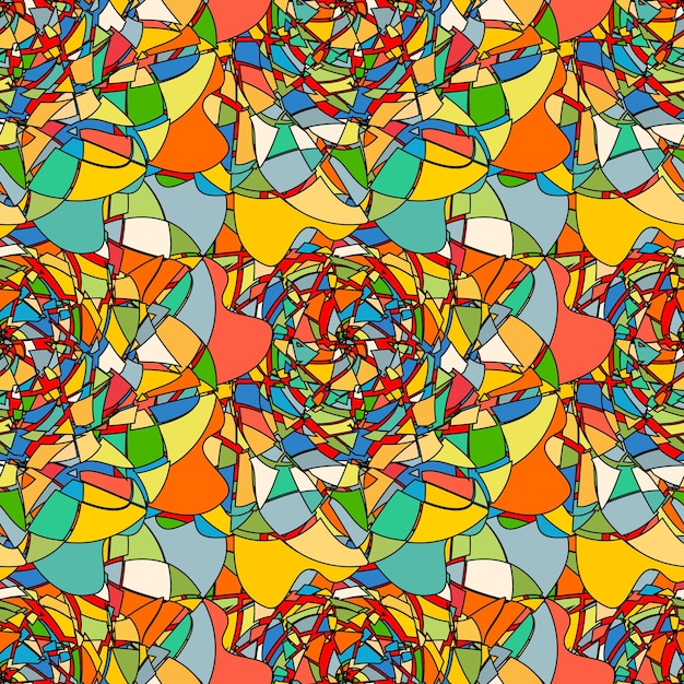 Seamless pattern with abstract broken colorful shapes