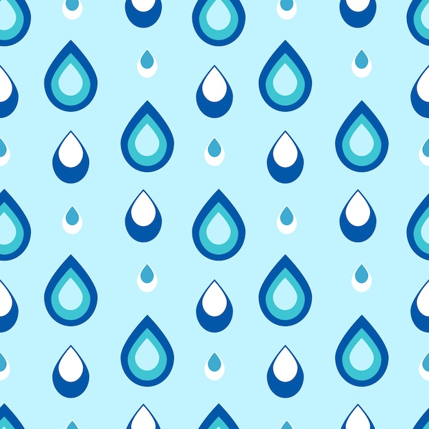 Seamless pattern with blue drops on a blue background