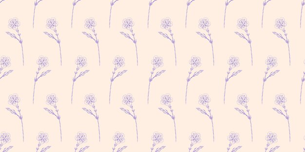 Seamless pattern with carnation flowers Spring or summer background Packaging design textiles in retro rustic style Vector illustration