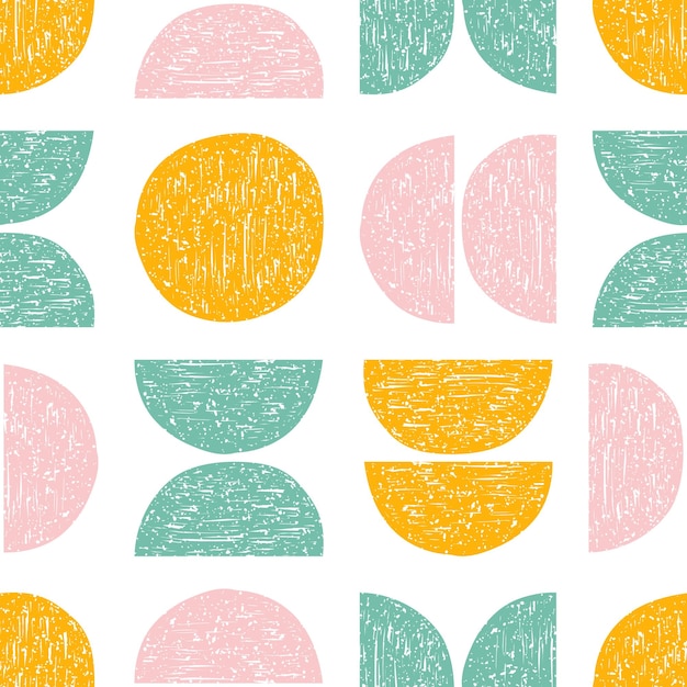 Seamless pattern with colorful textured shapes